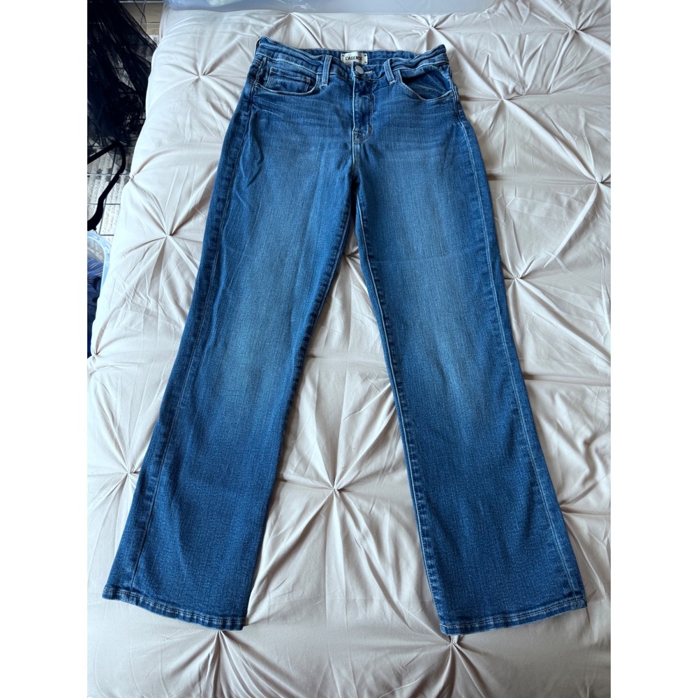 L'AGENCE Nadia High Rise Straight Cropped Jeans Manchester Blue Size 27